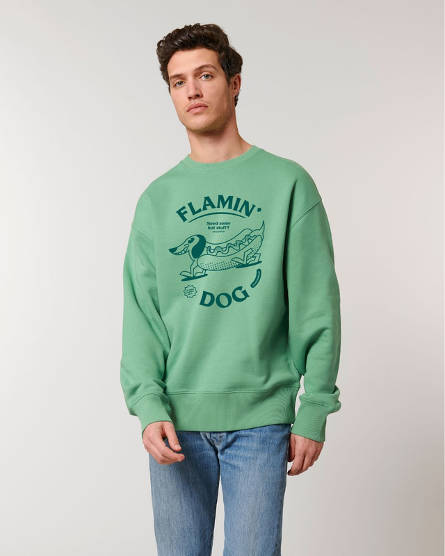 Sudadera Premium Flaming Dog verde