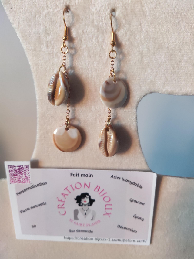 Boucle d'oreille coquillage 