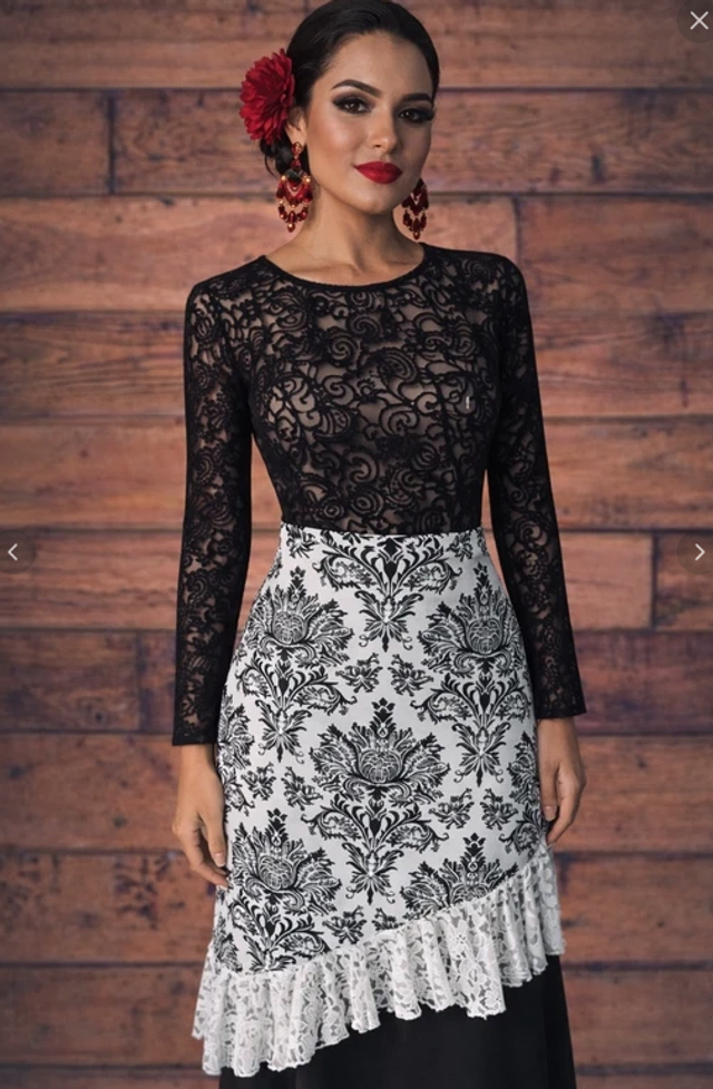 495 Taille XL Surjupe Flamenco Bohèeme Baroque 