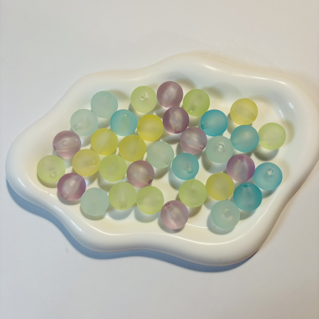 10 mix of frosted beads 16mm