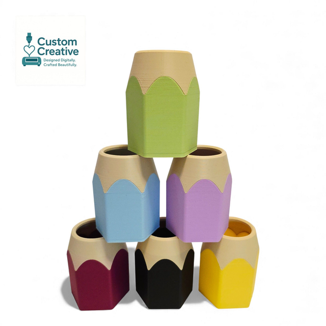 Giant Pencil Pen Pot – 3D Printed Desk Holder (Available in 6 Colours)