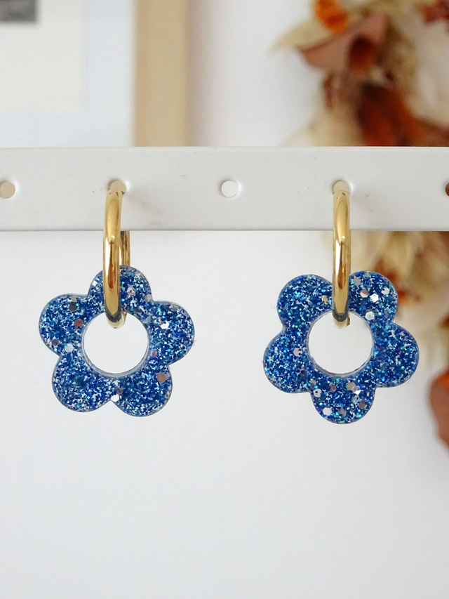 Petite fleur : Paillettes bleue