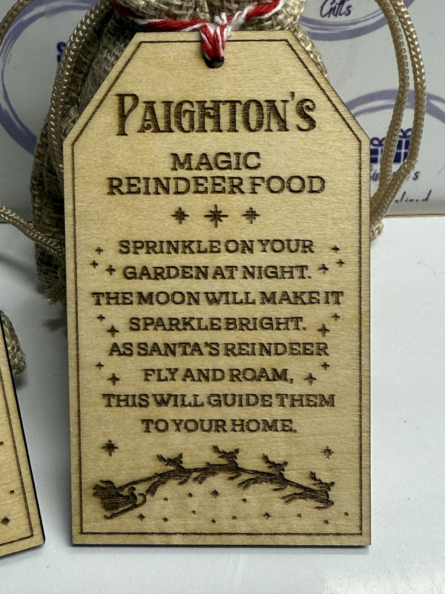 personalised reindeer food