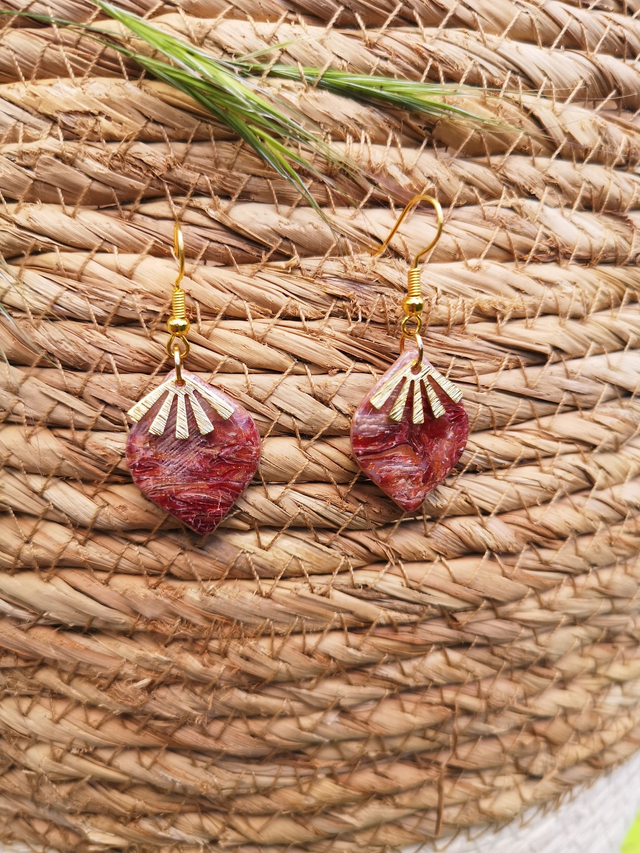 Collection Marbre Alizarine - Boucles d&#039;oreilles Billie 