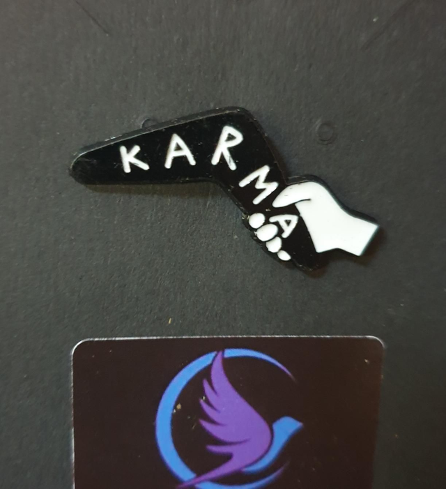 Karma Boomerang Pin Badge 
