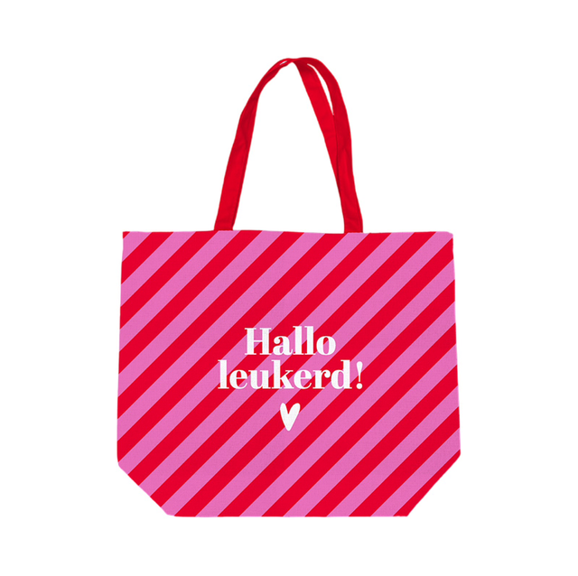 Tas canvas ‘hallo leukerd’