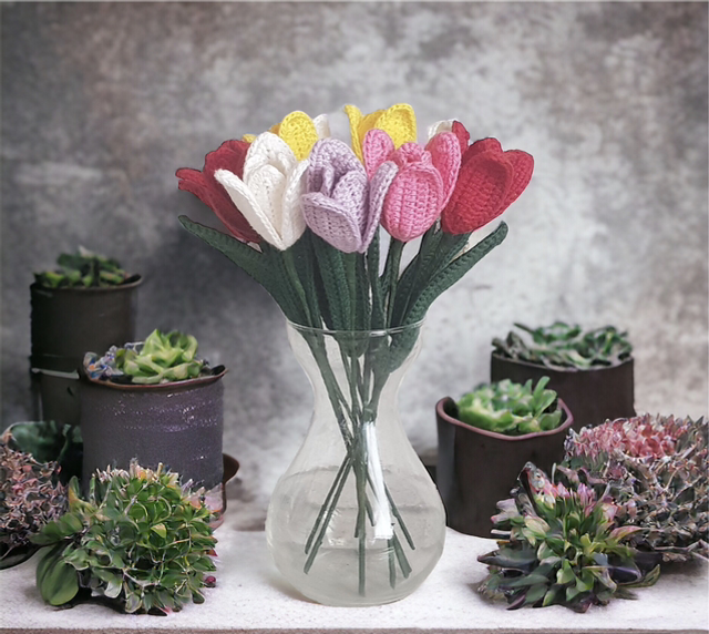 Handcrafted Crochet Tulips