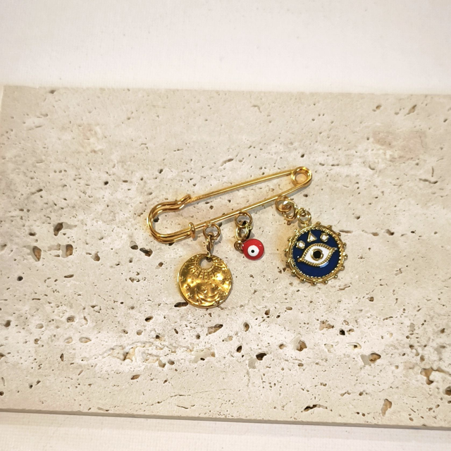 Broche dorée élégante en alliage – Bijou tendance – Personnalisable avec charm’s