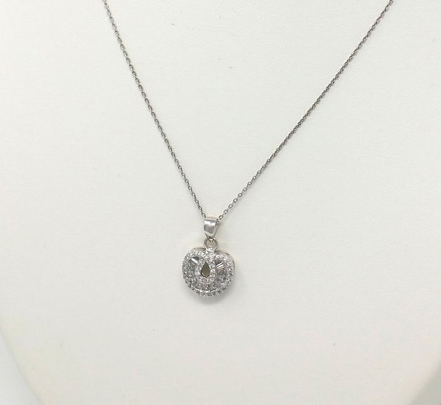 COLLIER DE FEMME OXYDES DE ZYRCONIUM SUR ARGENT RHODIE - 18784