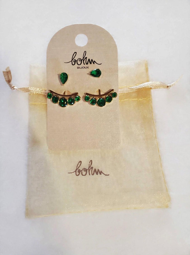 Boucles d'Oreilles Bohm Paris - Modèle Veste Emeraude - Authentique