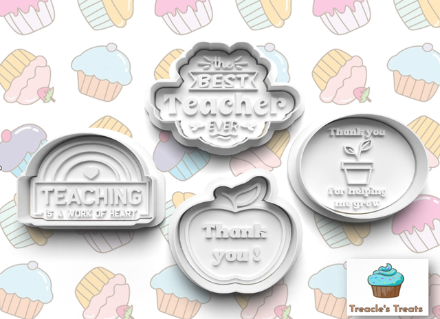 Teacher Fondant/cookie stamps with cutters