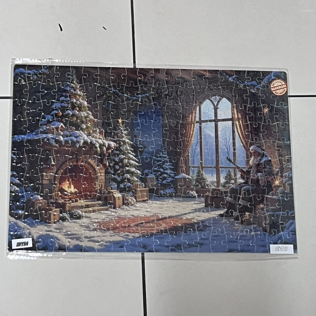 A3 sublimation jigsaw Santa sitting in front of fire limited to 1