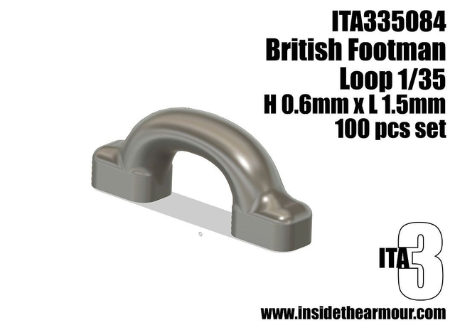 ITA3 - ITA335084 British tie down/ footman loops 1/35 1.5mm L Type 1 (x100pcs)