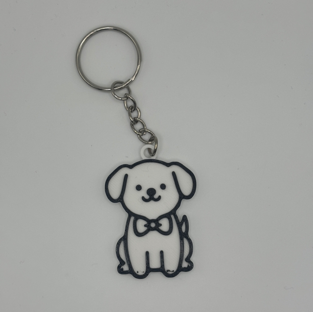 Hund mit Schleife