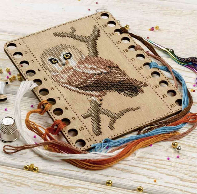 Blank for embroidery with on wood - Owl can include embroidery thread.