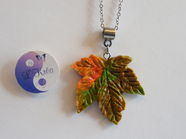 Feuille érable Marron/Orange/Vert