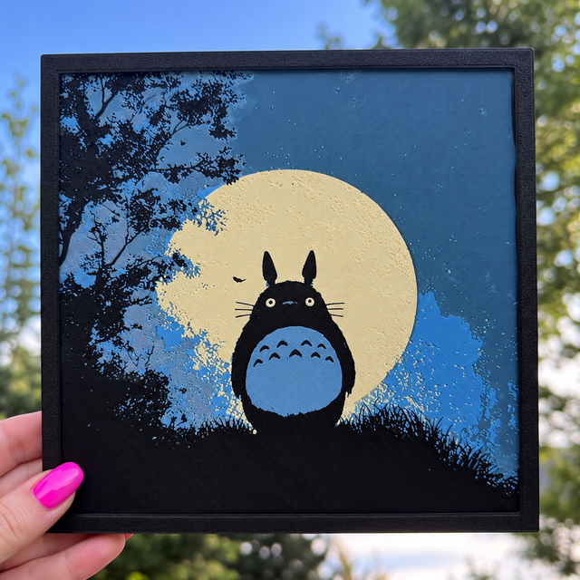 Totoro Moonlight Studio Ghibli HueForge Wall Art