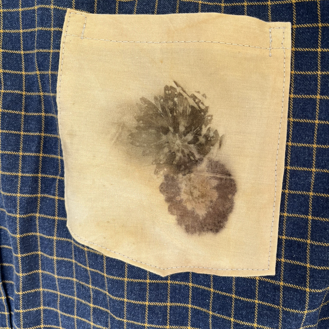 Chemise nouée dos carreaux marine