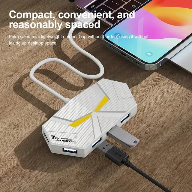  USB Hub with Colorful Atmosphere Light 1pc 4-Port/7-Port