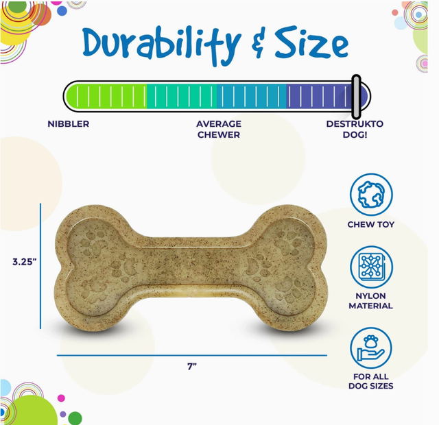 Jouet à mâcher pour chien en nylon ultra durable Bone eChew.