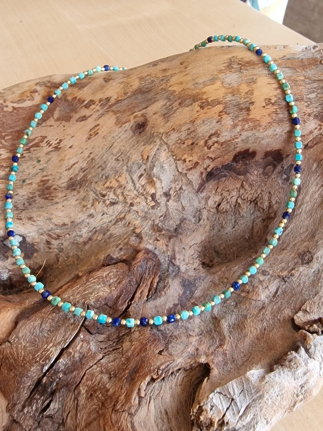 Collier Stone & Steel Turquoise-lapis lazuli