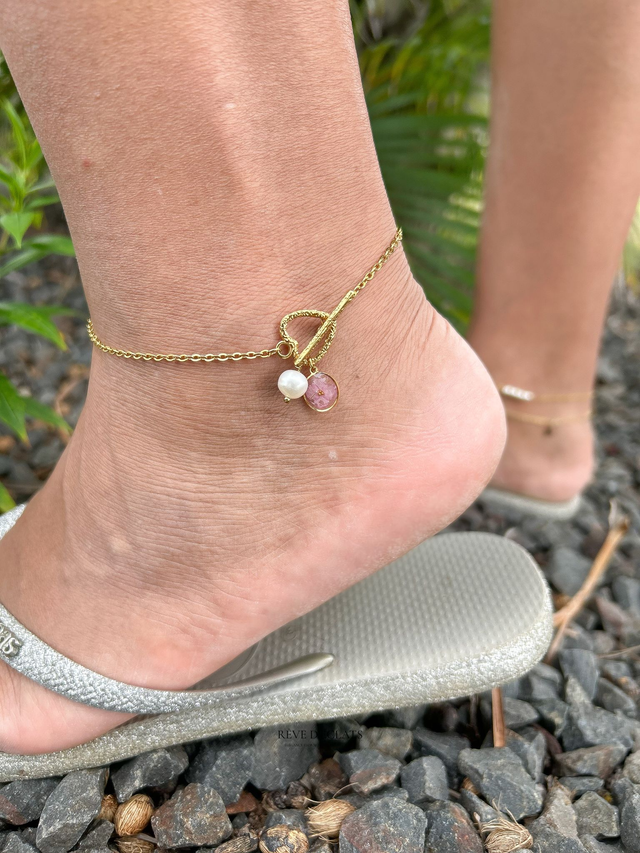 Chaîne de cheville - Fleur de bougainvillier