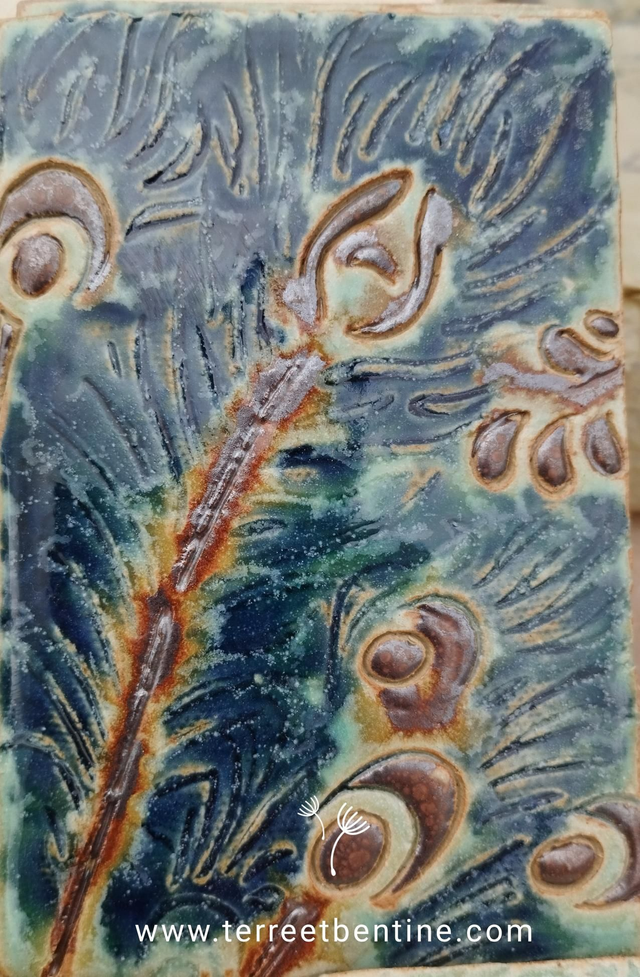 Carreau de grès 9 x 14 cm - Pièce UNIQUE 