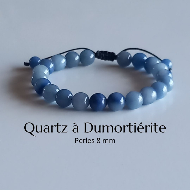 Bracelet ajustable en Quartz à Dumortiérite