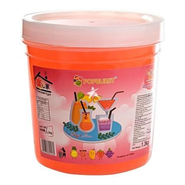 Tanoshiya Peach Popping Boba 乐之家爆爆珠 水蜜桃味 1.3kg