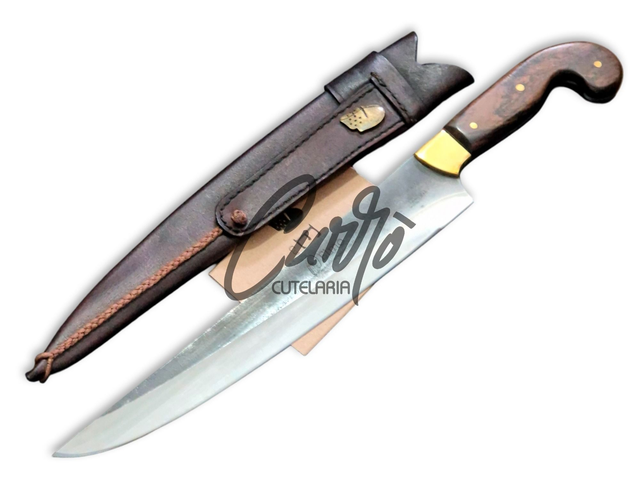 Faca Sorocabana Brut Forge Churrasco Elmo Cabo Full Tang 11 Pol
