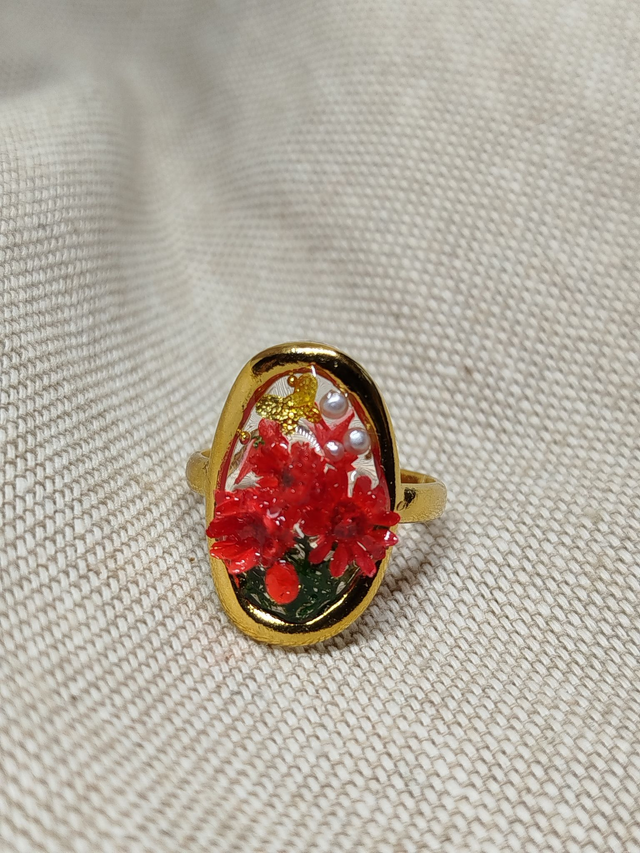 Bague Oriane coloris rouge