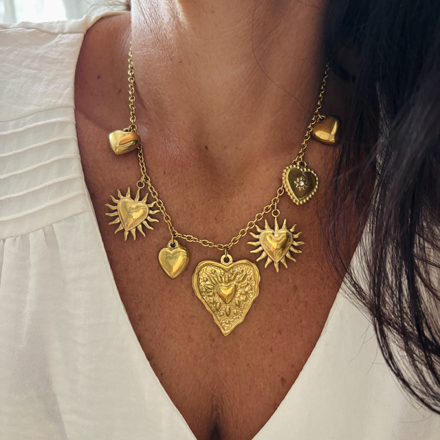 Collier Charms Cœurs