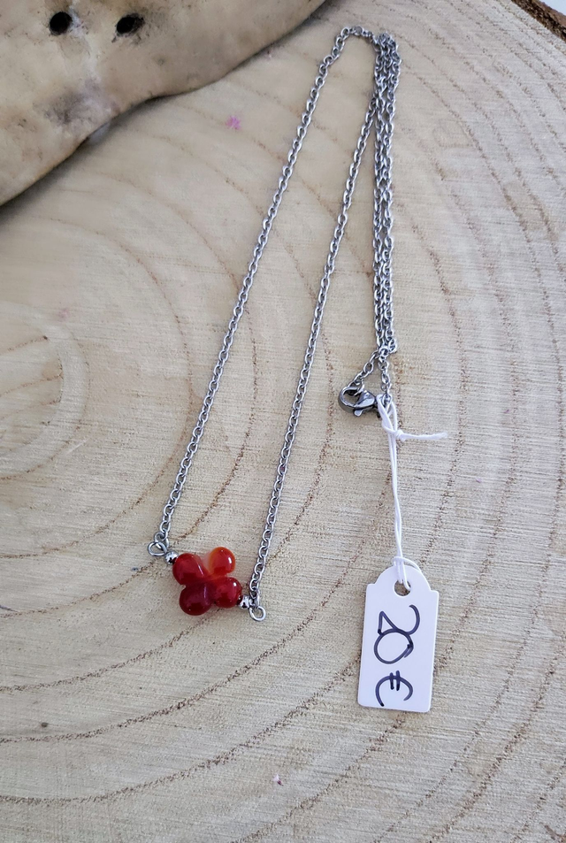 Collier Trèfle Cornaline