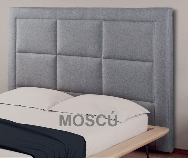 Cabezal MOSCU con dos tapizados a elegir, polipiel blanco o tela gris perla