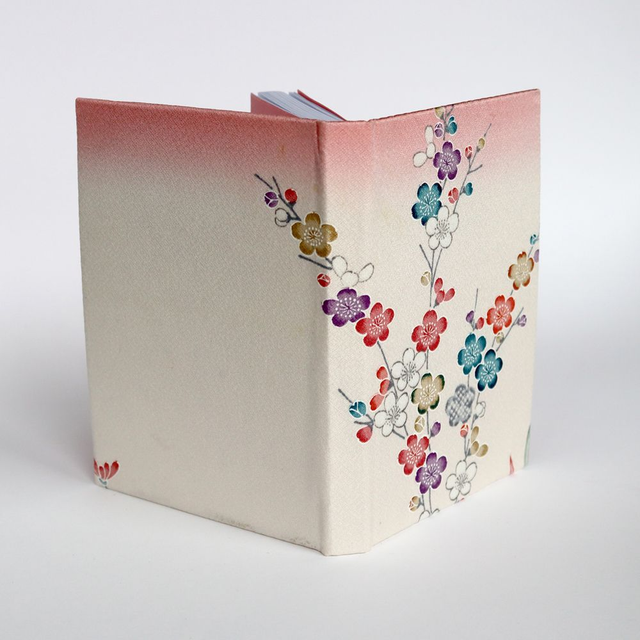A6 line Notebook with pink and cream floral cover