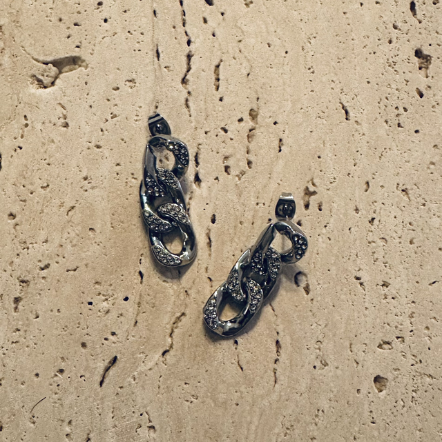 Oorbellen schakel zilver