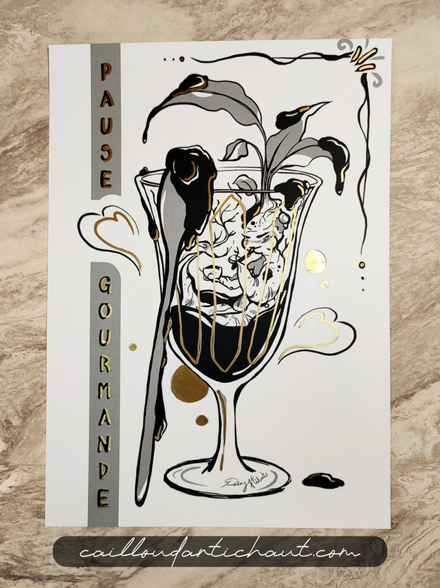 Mandragore &quot;Pause gourmande&quot; - PRINT OPTION DORURE A6