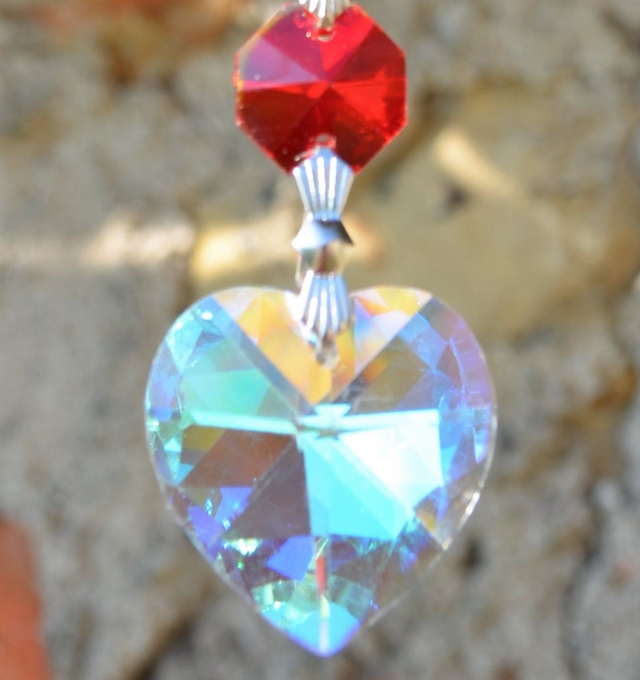 Cristal de fenêtres Aurora Cœur Feng-Shui Chakra