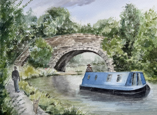 Original Signed Framed Watercolour ‘The Other Bridge’ 