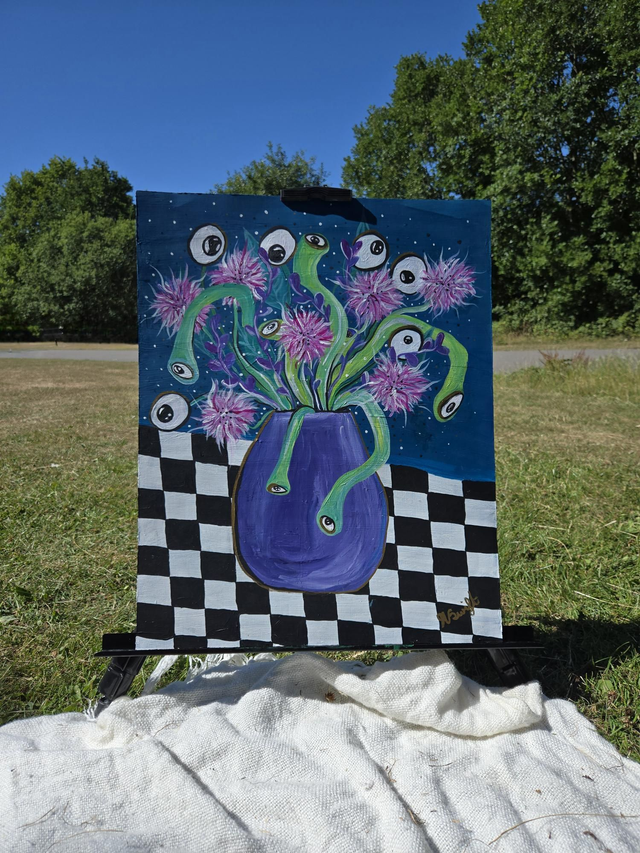 Alien flowers in vase