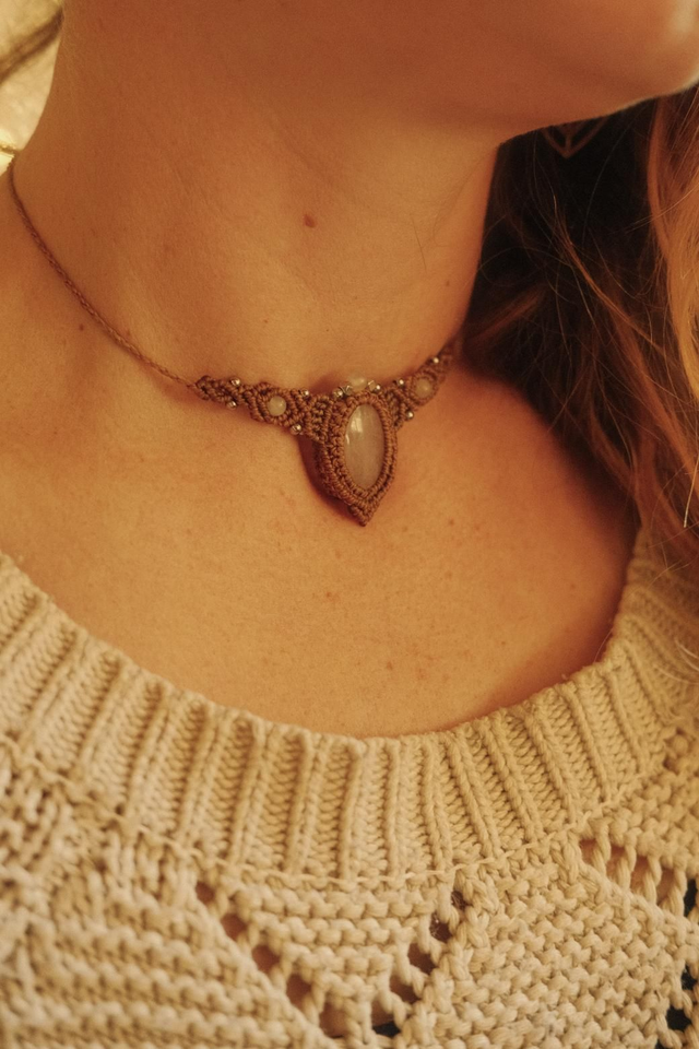 Collier fin quartz rose 