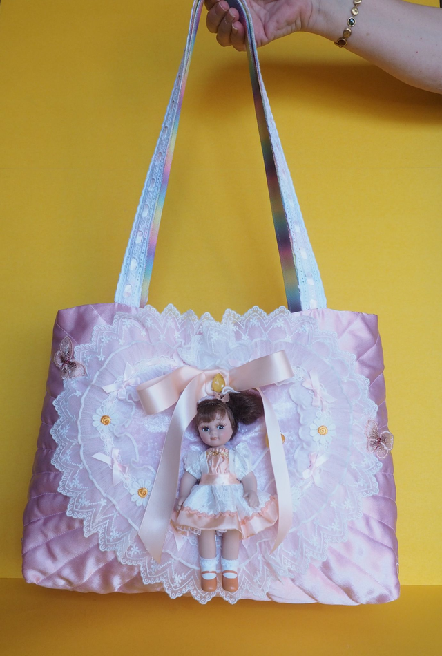 Gabby Porcelain Doll Pink Lolita Tote Bag