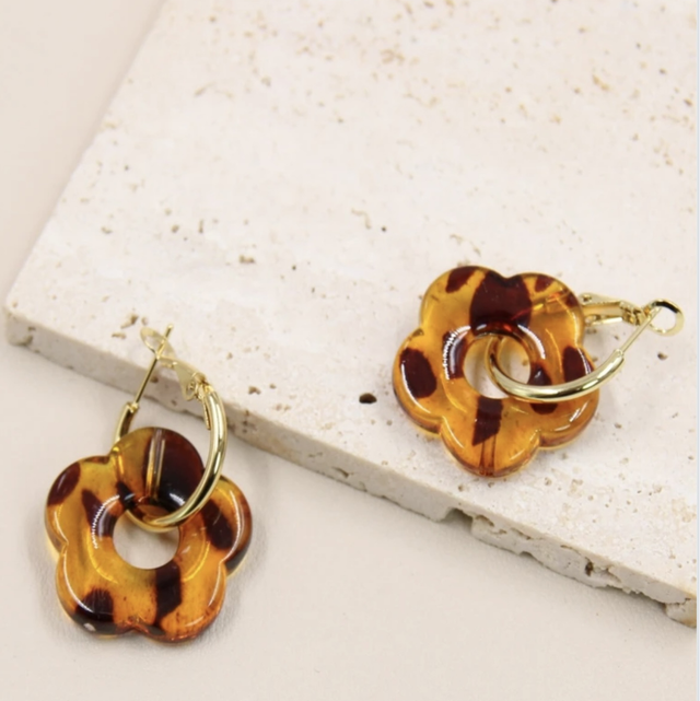 Boucles d’oreilles fleur léopard