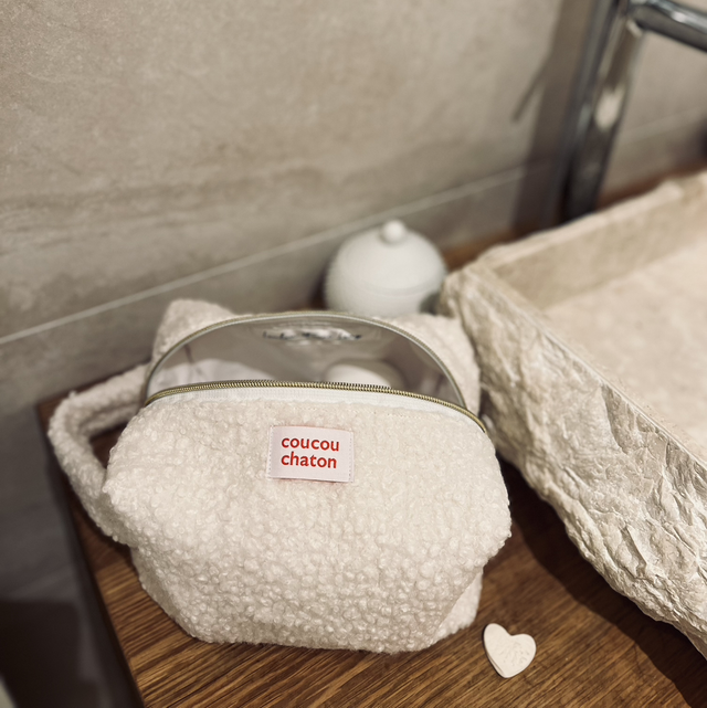Trousse de toilette grand format "Coucou Chaton" 