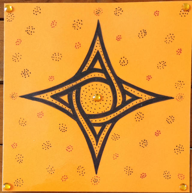 Dessin Etoile à 4 branches Orange - les 5 éléments 