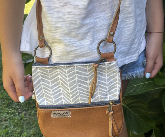 Kiki Leather Fishbone Cream/Mint