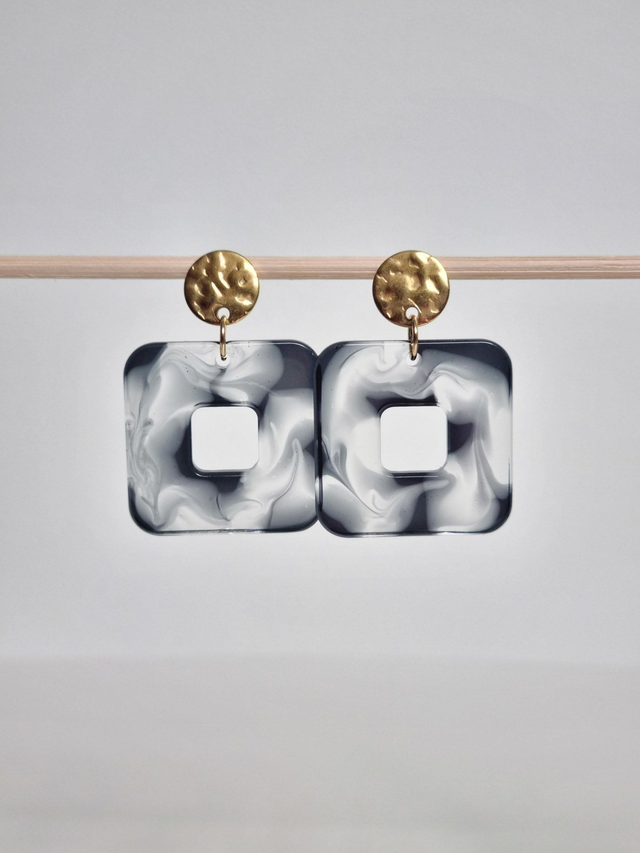 Carré : transp noir marbré 1