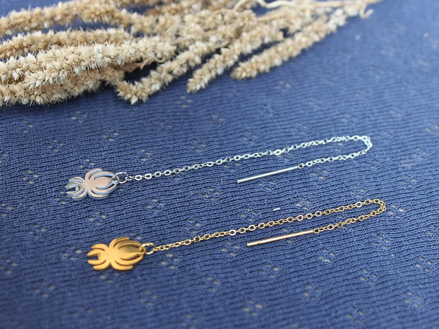 Spinne Durchzieh-Ohrringe gold/silber [OR0039/40] 