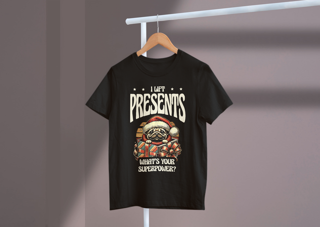 I lift presents what’s your superpower?, Holiday Fitness. Ich hebe Geschenke, was ist deine Superkraft?, Holiday Fitness