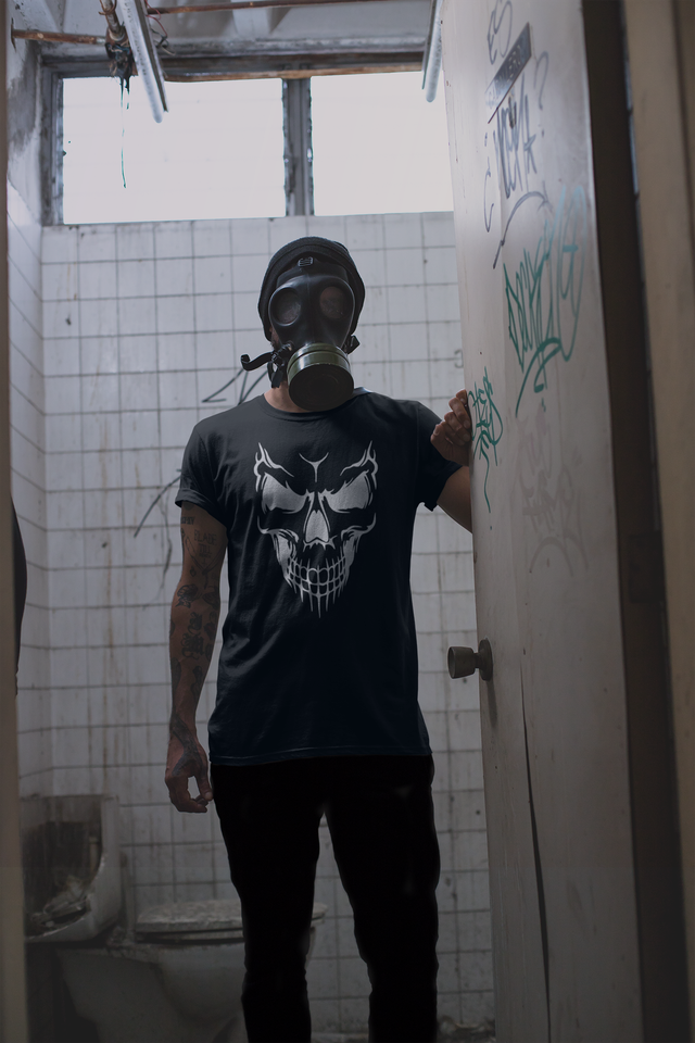 Mens Skull Print T-Shirt - Black